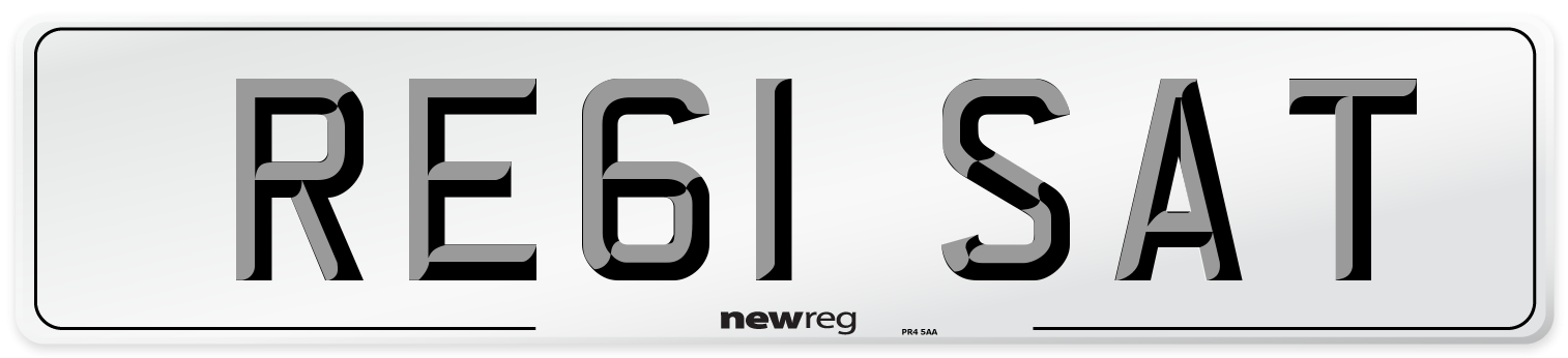 RE61 SAT Number Plate from New Reg